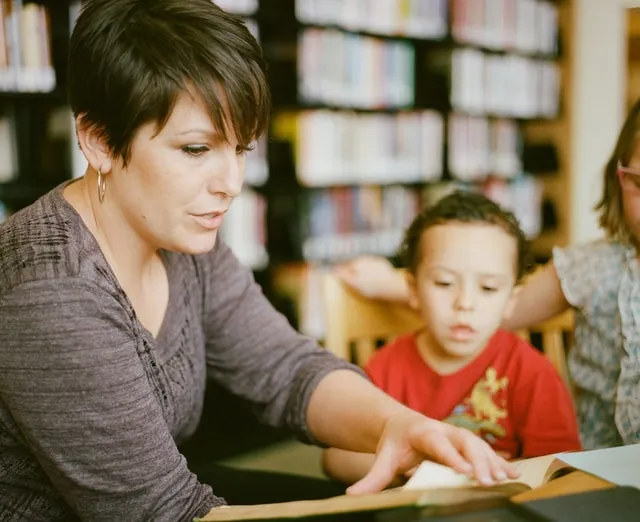 Teacher reading to students